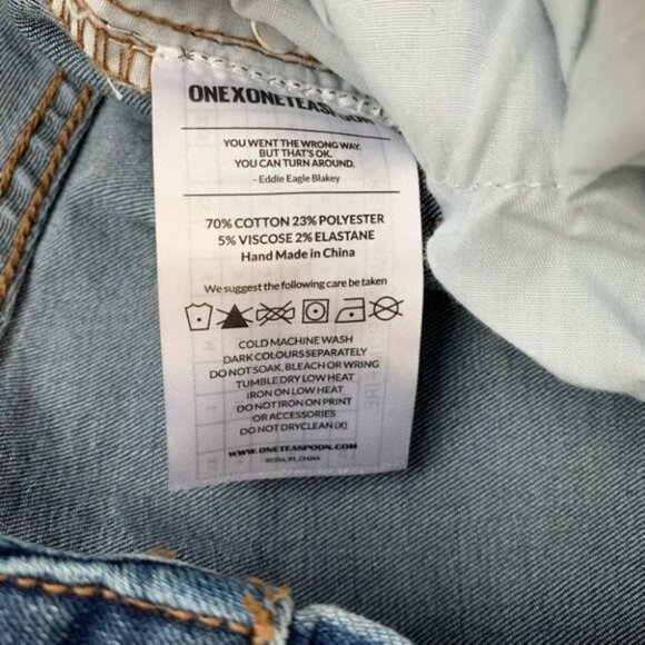 Free People One Teaspoon Freebirds Skinny Jeans Crop Blue indigo Straight leg - Picture 9 of 16